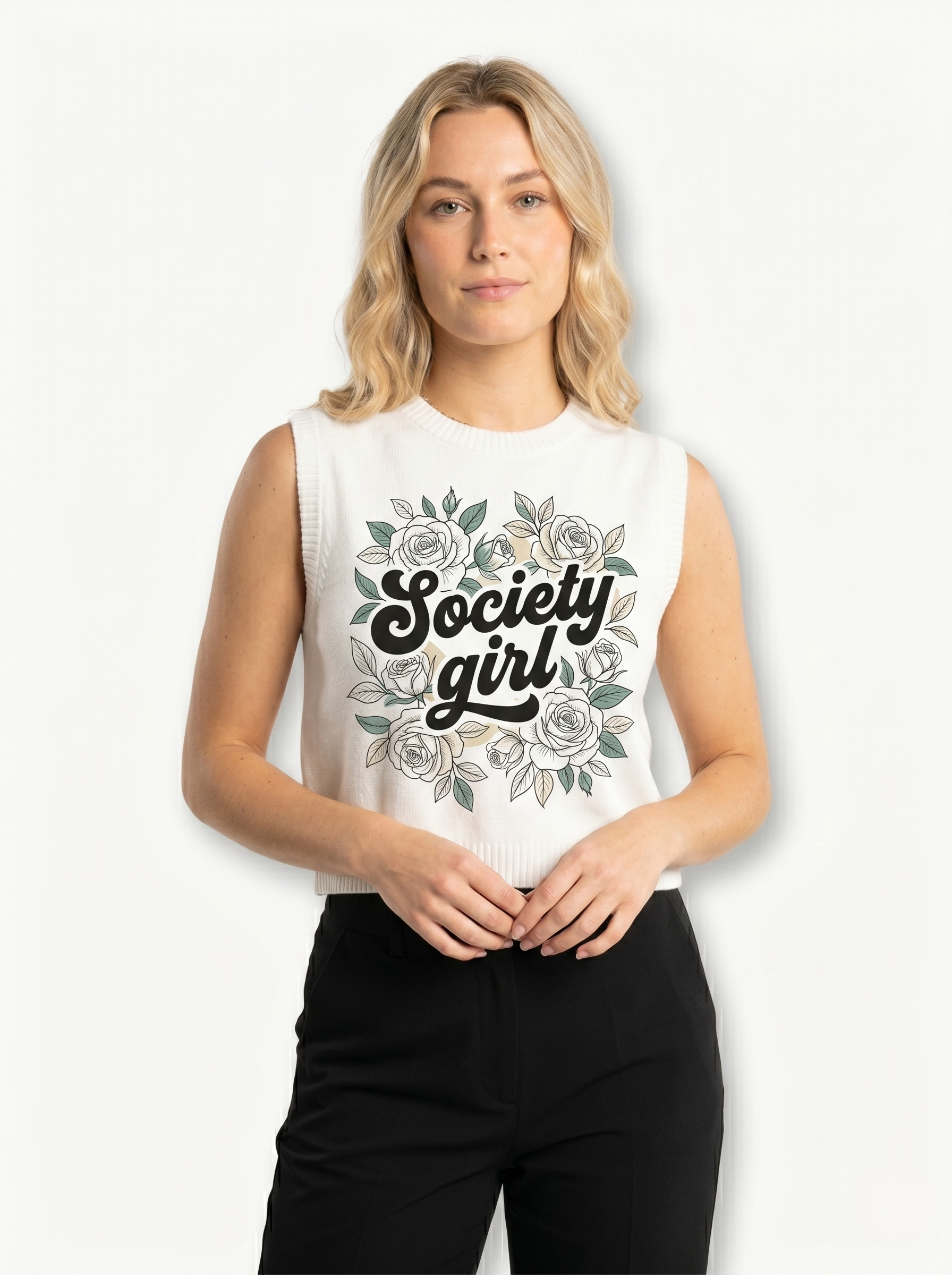 SOCIETY GIRL FLORA KNIT VEST