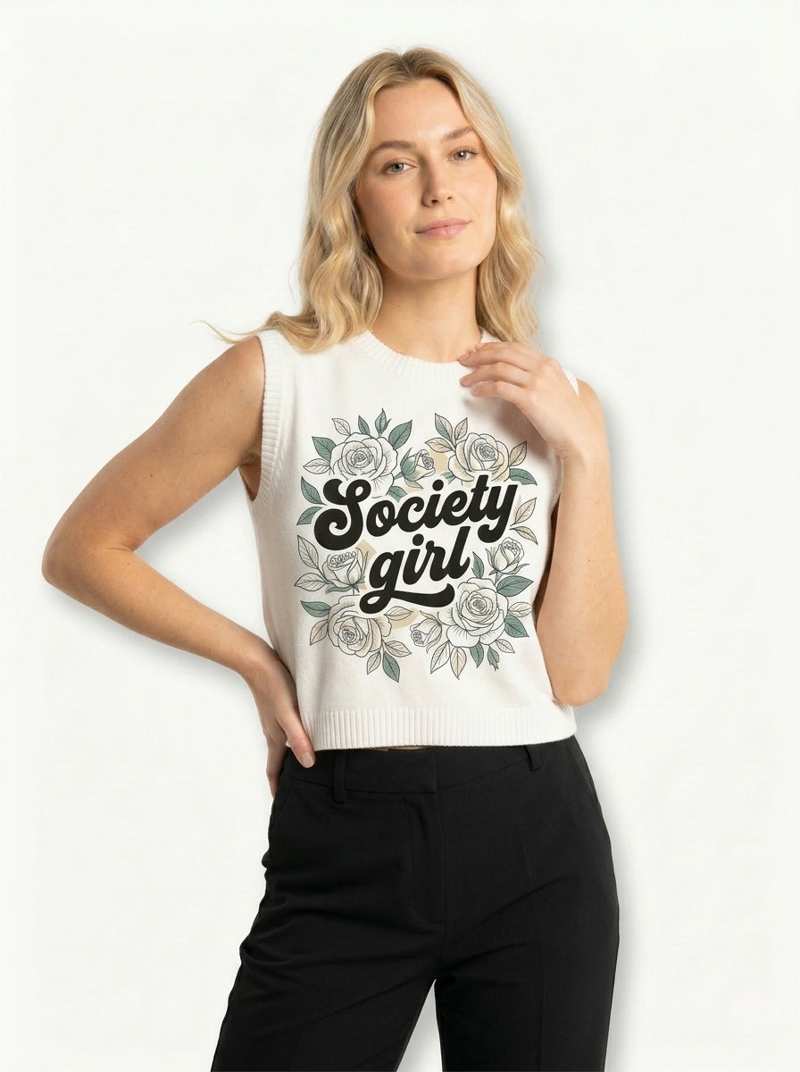 SOCIETY GIRL FLORA KNIT VEST